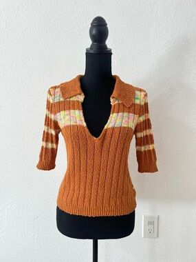 Free People Women’s Now And Then 70s Retro Inspired Knot Short Sleeve Henley Mod